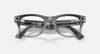 Meta Ray-Ban Meta Wayfarer Gen 2 smart glasses with shiny transparent grey and clear sapphire lenses, featuring transitions technology.