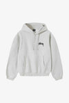 Stüssy Ash Heather Grey 8-Ball Cherries Hooded Sweatshirt – Graphic Pullover with Front Logo