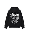 Stüssy Black Tough Gear Hooded Sweatshirt – Graphic Pullover with Front and Back Branding