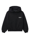 Black Fear of God Essentials Kids fleece hoodie from THE EA STORE, featuring a cozy, soft fabric and sporty silhouette.