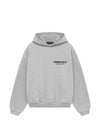 Kids Fear of God Essentials fleece hoodie in dark oatmeal, featuring a cozy design and logo details from THE EA STORE.