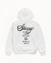 Stüssy Ash Heather Grey World Tour Hooded Sweatshirt – Graphic Pullover with City Print