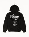 Stüssy Black World Tour Hooded Sweatshirt – Graphic Pullover with City Print