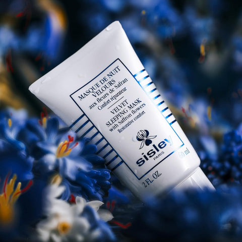 Sisley Paris sleeping mask bottle with flowers