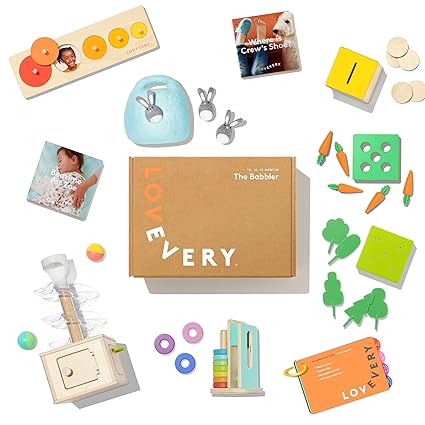 LOVEVERY The Babbler Play Kit – The Perfect Montessori Birthday Gift for 1-Year-Olds