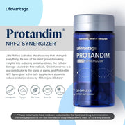 LifeVantage Protandim NRF2 Synergizer supplement bottle on a light gray background