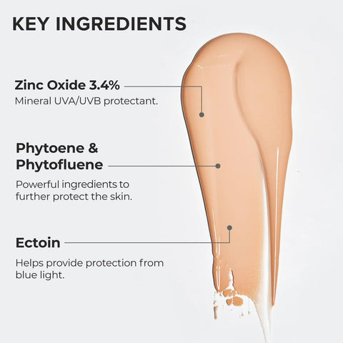 Alastin Hydratint Mineral SPF 36 with Phytoene, Phytofluene, and 3.4% Zinc Oxide for sun protection.