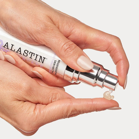ALASTIN Nectar pouring on finger for gentle, targeted use of Regenerative Skin Treatment serum.
