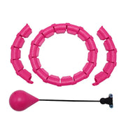 Adjustable weighted hoop with 18, 21, 24 knot customizable sections.
