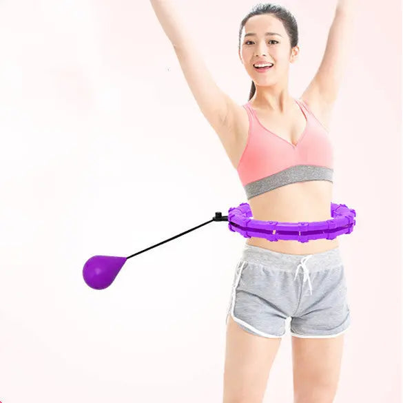 Adjustable hula hoop weighted with anti-slip ABS for safe exercise. EA.
