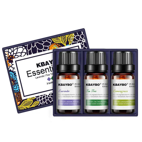 Kbaybo Lavender, lemongrass, tea tree, essential oils for calming diffuser soothing massage.