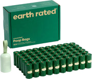 Earth Rated compostable Dog Poop Bag Holder with Bags Dispenser and 900 Count E.A