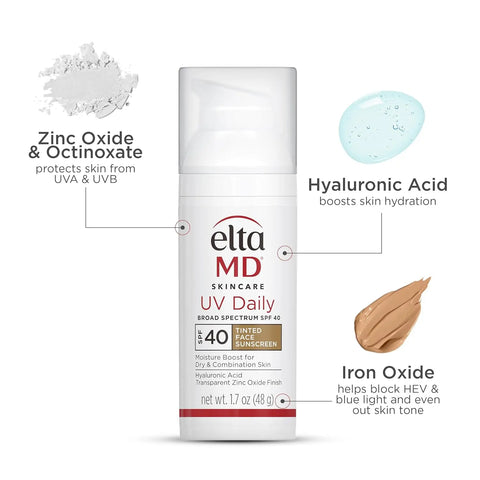 EltaMD UV Daily SPF 40 Tinted Face Sunscreen Moisturizer E.A