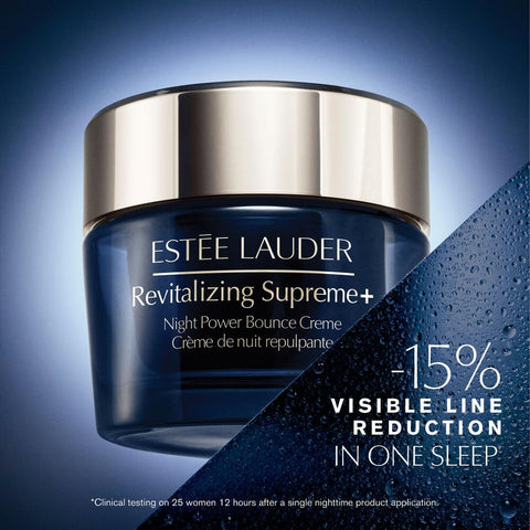 Estée lauder revitalizing supreme+ night creme rejuvenating moisturizer with deep hydration.