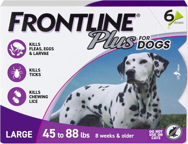 FRONTLINE Plus Flea and Tick Treatment for Small Dogs Upto 5 to 22 lbs & 45 to 88 with 6 Treatments THE EA STORE