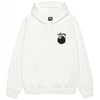 Stüssy White 8-Ball Hooded Sweatshirt – Graphic Pullover with Front and Back Logo