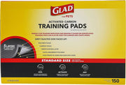 Glad for Pets Black Charcoal Puppy Pads Dog Pee Pads for Crate Training and Indoor Use 23" x 23" - 150 Count E.A