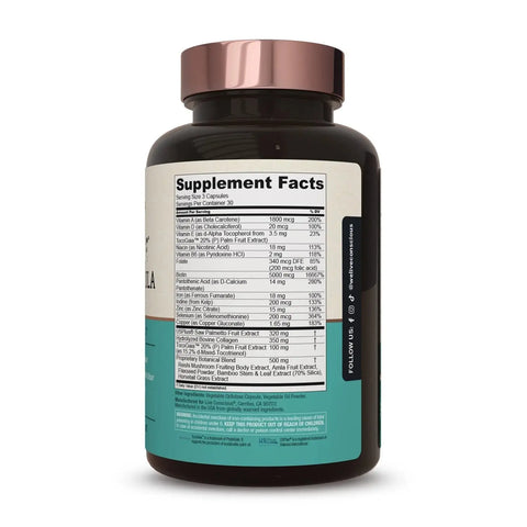 Supplement Facts panel for Clinical Formula Hair Vitamins by Hair La Vie supporting growth.