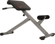 Hyperextension Roman Chair 45-degree back extension with ergonomic foam pads and nonslip handlebars.