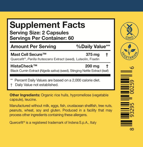 HistaQuel Supplement facts