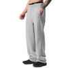 Alo Yoga unisex Accolade straight leg fleece sweatpants in Heather Grey, featuring a relaxed fit and soft fleece material.