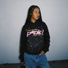 Black Sp5der hoodie featuring "Nevermind The Spider, Here's The Slime" graphic, authentic Young Thug streetwear pullover.