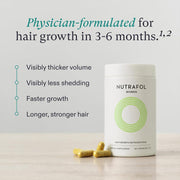Support thicker lashes and brows naturally using Nutrafol Hair Vitamins for Women every single day.
