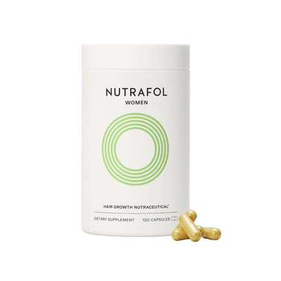 Reduce hair shedding with Nutrafol Hair Vitamins for Women for thicker stronger visibly fuller hair.