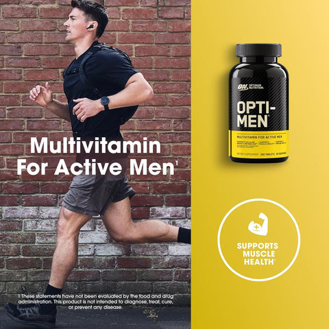 Optimum Nutrition Opti Men Multivitamin for Men enhances metabolism and men's vitality naturally.