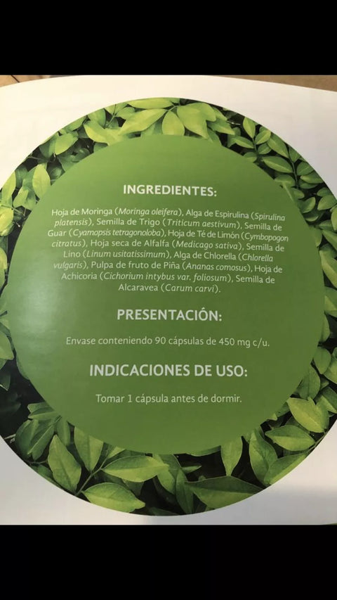 Green label with text on a white background
