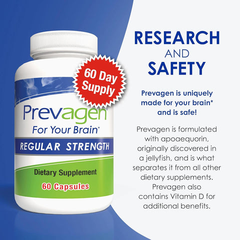 Prevagen Regular Strength 10mg, 60 Capsules Research And Safety. EA.