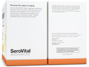 SeroVital Advanced packaging with text on aging and product details.