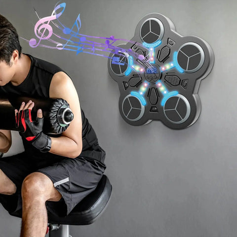 Wall Mounted Music Punching machine for indoor boxing training. Smart Boxing trainer with LED and Bluetooth Music.