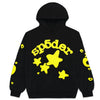Sp5der Black and Yellow Star hoodie with onyx yellow accents, featuring streetwear style and bold star graphic from THE EA STORE.