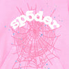Pink Sp5der Web hoodie from THE EA STORE, authentic Young Thug streetwear pullover with spider web design, casual and stylish.