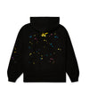 Black Sp5der punk slime hoodie featuring the Sp5der Essential logo, worn as a pullover with bold design details.