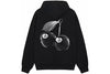 Black Stüssy 8-Ball Cherries hoodie with front logo, graphic pullover, casual streetwear hoodie by Stüssy.
