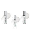 Three bottles of Galactin skincare product on a white background