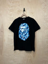 BAPE ABC Camo Ape Head Tee – Black / Blue | THE EA STORE