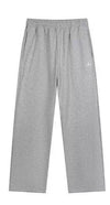 Alo Yoga unisex Heather Grey fleece sweatpants with straight leg fit, casual and comfortable style.