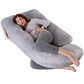 J-Shaped Pregnancy Pillow with Crystal Velvet Cover