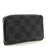 Louis Vuitton Damier Graphite Leather Zippy Coin Purse and Wallet set, compact men's designer zip wallet with signature pattern.