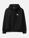 Stüssy Black Stock Logo Hooded Sweatshirt – Classic Pullover with Front and Back Branding