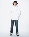 Stüssy Ash Heather Grey World Tour Hooded Sweatshirt – Graphic Pullover with City Print