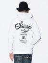 Stüssy Ash Heather Grey World Tour Hooded Sweatshirt – Graphic Pullover with City Print