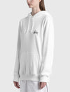 Stüssy White Stock Logo Hooded Sweatshirt – Classic Pullover with Front and Back Branding