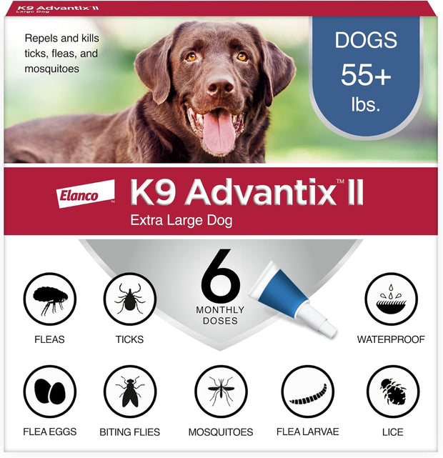 K9 Advantix II Flea and Tick Prevention XL for dogs offers vet recommended tick control formula.