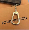 Louis Vuitton Damier Ebene leather key pouch and coin purse set with gold-tone hardware, compact designer key and coin holder.