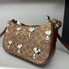COACH Teri Shoulder Bag In Signature Canvas Gold/Tan/Brown New - Bleedessentials
