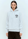 Stüssy Ash Grey Tough Gear Hooded Sweatshirt – Graphic Pullover with Front and Back Branding